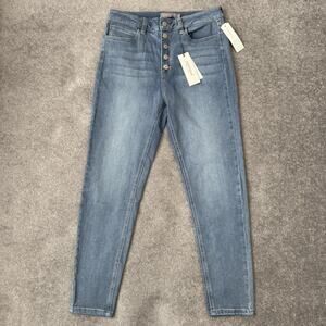 Just USA Jeans Womens 31 Blue High Rise Button Fly Skinny Stretch Stitch Fix